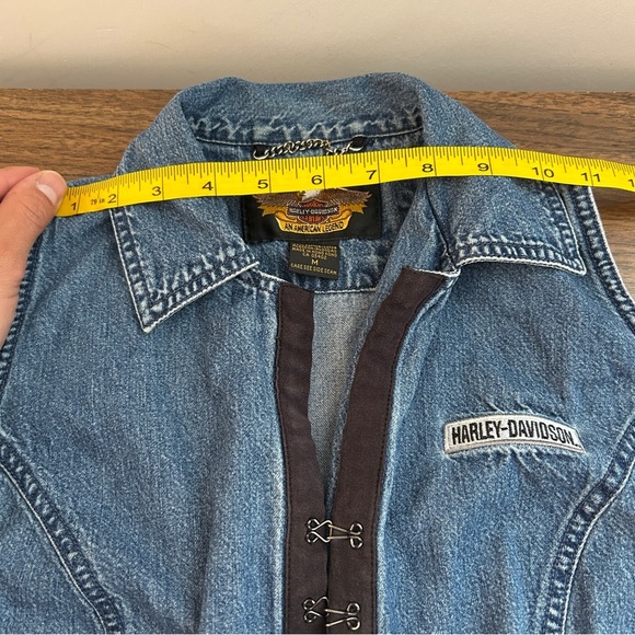 Harley-Davidson Blue Denim Women’s Vest M - Picture 9 of 11